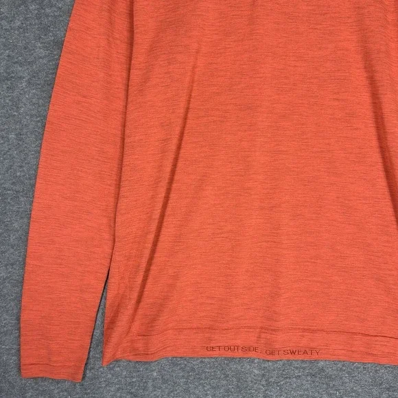 Lululemon Shirt Mens XL Orange Long Sleeve Metal Vent Henley Athleisure - Picture 6 of 12